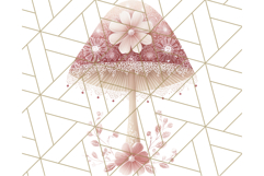 Dreamy Patterned Mushroom Clipart PNG, Forest Elements Png Product Image 2