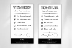 Editable Tumbler Care Card Canva Template - B&W 1 Product Image 3