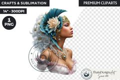 Royal Lotus Princess Fantasy Goddess Floral Clipart Product Image 1