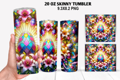 Skinny Tumbler 20oz Wrap Design, Easter Tumbler PNG Design Product Image 1