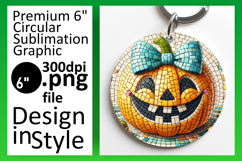 Playful Round Design Keychain PNG , Cute Pumpkin Product Image 1