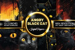Angry Black Cat Digital Papers - 04 Variations Product Image 1