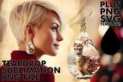 Joyful Teardrop Earrings Art PNG, Christmas Product Image 1