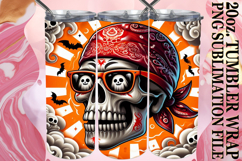 Vibrant Mornings 20oz tumbler wrap, Skull Product Image 1