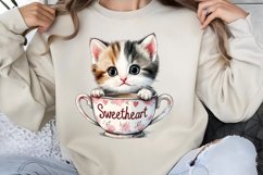 Valentines Day Kitty Cups Clipart PNG Product Image 1
