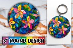 Stained Glass Trees PNG Round Design Sublimation Product Image 1