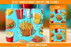 Fast Food Tumbler Wrap Designs, Sublimation Wrap Product Image 1