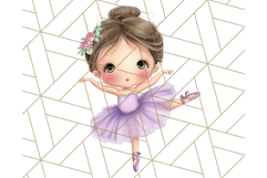 Ballerina Clipart PNG, Cute Ballet Girl Illustration Art Product Image 2