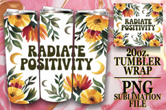 Radiant memories 20oz tumbler wrap, Flower Quote Product Image 1
