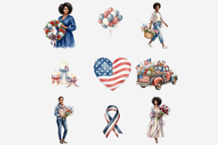 Watercolor Memorial Day Clipart Bundle | Patriotic PNG Product Image 3
