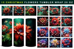 15 Christmas Flowers Sublimation Tumbler Bundle Product Image 1
