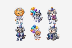 Outer Space Birthday Clipart Bundle | 13 PNG Files, Cute Product Image 3