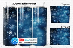 Christmas Snowflakes 20/30oz Tumbler, BONUS 25 Tumbler Product Image 1