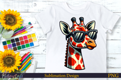 Cute animal in Sunglasses | Summer Vibes | giraffe PNG Product Image 1