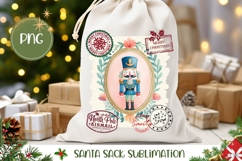 Cartoon Christmas Nutcracker Santa Sack, Cute Gift Bag PNG Product Image 1