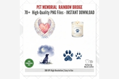 Pet Memorial Rainbow Bridge Clipart | 70 Watercolor PNG Product Image 2