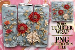 Vibrant Glitter Flower Tumbler Wrap - Summer Glow Product Image 1