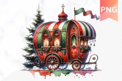 Christmas Whimsical Caravan - Clipart PNG Design Product Image 1