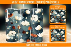 Flowers Tumbler Wrap Designs, Sublimation Wrap Product Image 1