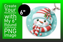 Lovely Keychain Round Design PNG , Snowman Product Image 1