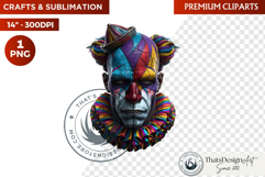Horrific Evil Clown Clipart - Halloween Creepy Circus PNG Product Image 1