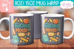 Teacher mode on mug Wrap PNG, teacher mug png Product Image 2