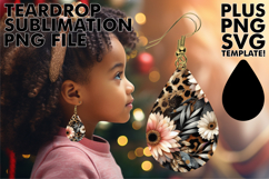 LUMINOUS TEARDROP EARRINGS Gift PNG, Leopard Prints Product Image 1
