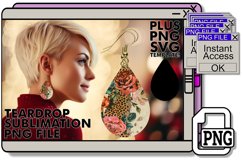 Glitzy Leopard Teardrop Earring Sublimation Blossom Beauty Product Image 1