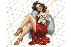 Vintage Glamorous Christmas Party Clipart PNG, Holiday Png Product Image 2