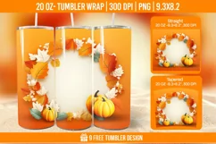 Pumpkin Tumbler Sublimation Wrap, 20 oz Fall Tumbler Wrap Product Image 1