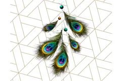 Peacock Christmas Clipart in Jewel Tones, Christmas Png Product Image 2