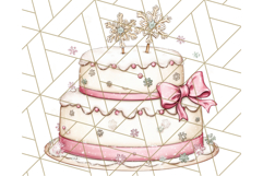 Christmas Cake Clipart PNG, Cottagecore Holiday Desserts Product Image 2
