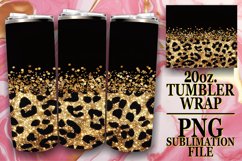 Leopard Print Tumbler Wrap - Glitter Splendor 20oz Product Image 1