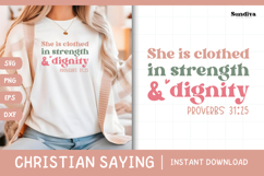 Christian Quote SVG - Faith Saying | Strength and Dignity Product Image 1