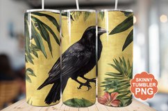 Summer Tropical Crow Tumbler | Summer Tumbler Wrap Product Image 1