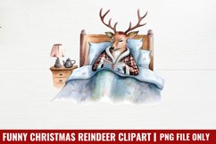 Funny Christmas Reindeer Clipart PNG Product Image 1