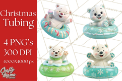 Christmas Characters Snow Tubing PNG Product Image 1