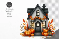 Halloween clipart, Halloween house, Autumn clipart Product Image 1