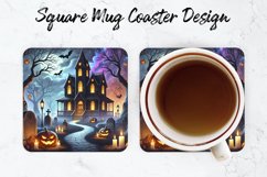 Halloween House Mug coaster | Coaster | Sublimation Design Product Image 1