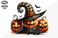 Halloween Pumpkins Sublimation - Clipart PNG Design Product Image 1