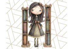 Whimsical Library Clipart with Cozy Readers and Books Product Image 2