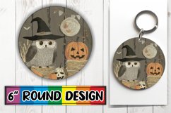 Boho Animal Round Design for Halloween PNG Keychain Product Image 1