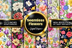 Seamless Flower Digital Papers, Flowers Pattern Product Image 1