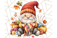 Fall Gnome PNG Clipart, Cute Autumn Gnomes with Pumpkins Product Image 2
