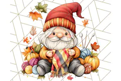 Fall Gnome PNG Clipart, Cute Autumn Gnomes with Pumpkins Product Image 2