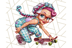Wild Grandma Clipart PNGs, Funny Quirky Old Ladies Product Image 2