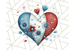 Patriotic Scandinavian Rainbow Clipart PNG, 4th Of July Png Product Image 2
