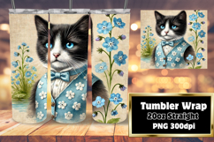 SOPHISTICATED 20oz Tumbler Template , Cute Cat Product Image 1