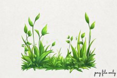 Watercolor Grass Borders Clipart PNG Product Image 1