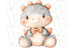 Cute Pastel Dinosaur Clipart PNG for Nursery Art, Baby Decor Product Image 2